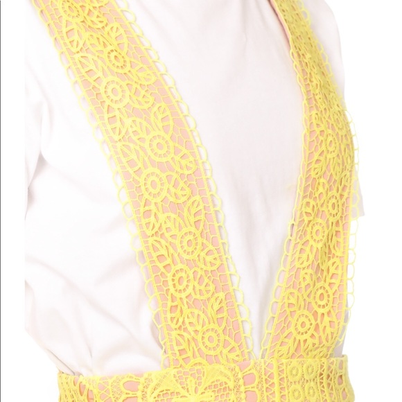 English Factory Contrast Lace Pinafore Dress - Picture 4 of 6